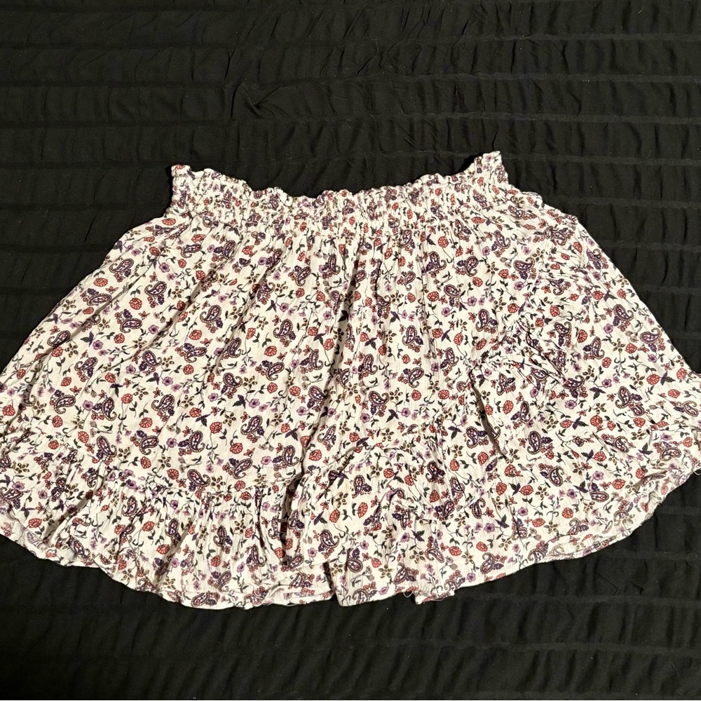 Angie Floral And Paisley Ruffle Skater Skirt